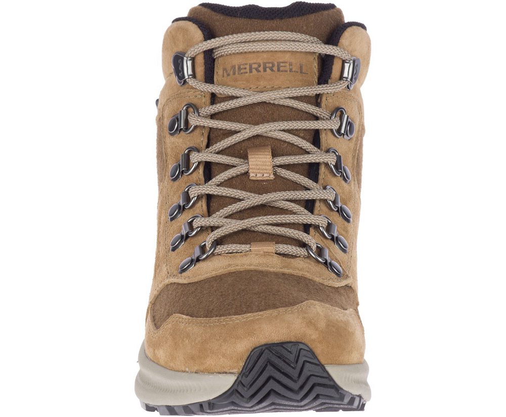 Kozaki Merrell Damskie Brązowe - Ontario 85 Wool Mid Waterproof - 871930-PMR